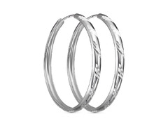 Серебряные серьги - конго кольца вытянутой формы